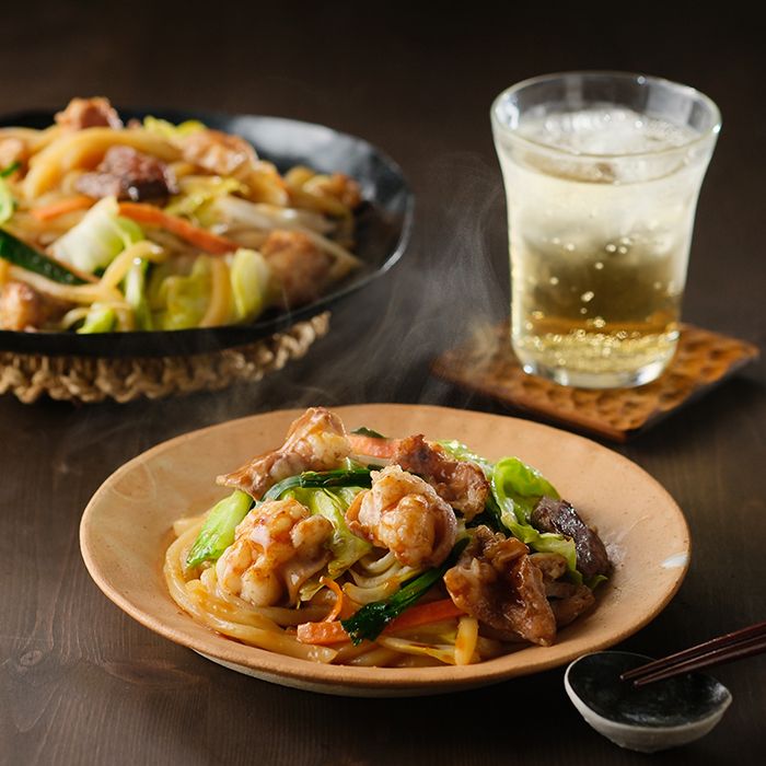 津山ホルモンうどんセット 国産牛ホルモン100g×4、冷凍うどん250g×4、ホルモンうどんたれ100g×2 【送料無料】