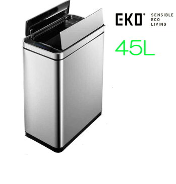 ゴミ箱 ダストボックス フタ付き EKO ニューファントム 45L EK9287 スリムで オシャレ キッチン 生ごみ おむつ 臭い センサーでふたが自動開閉