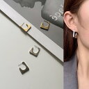 大きめ スタッドピアス レディース 目立つ ピアス シンプル 大人 女子 シルバー ゴールド スクエア シンプル おしゃれ シンプルピアス 大きめピアス ぶら下がりピアス
