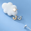 ピアス 星 月 スター ムーン シンプル 軟骨 金属アレルギー シルバー 小さめ シルバー925 アレルギー対応 20G 仕事用 小さいピアス 極小ピアス つけ...