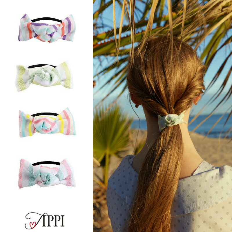 Tippi ティッピ カラフルリボンヘアゴム パステル ブレスレット 髪ゴム
