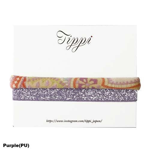 Tippi ティッピ ヘアゴム ペイズリー ラメ グリッター キラキラ 2本 セット ヘアブ...