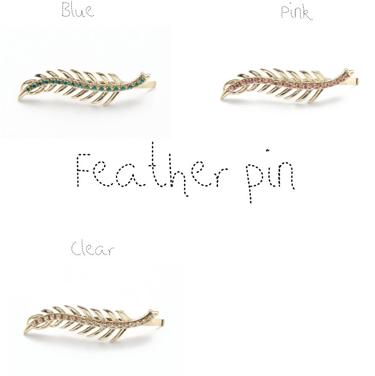 Tippi ティッピ ヘアピン フェザーピン 羽根 ゴールド ストーン 綺麗 かわいい ヘアクリップ