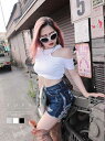 【メール便対応】半袖Tシャツ アシンメトリー ワンショル 半袖 プチプラ トレンド 練習着 ダンス Tシャツ カッティング 激安 Bbomb あす楽