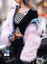 ジャケット・ブルゾン ジャケット アウター ファー デニム シャギー ショート丈 ギャル インポート 韓国 ストリートファッション Bbomb あす楽 送料無料