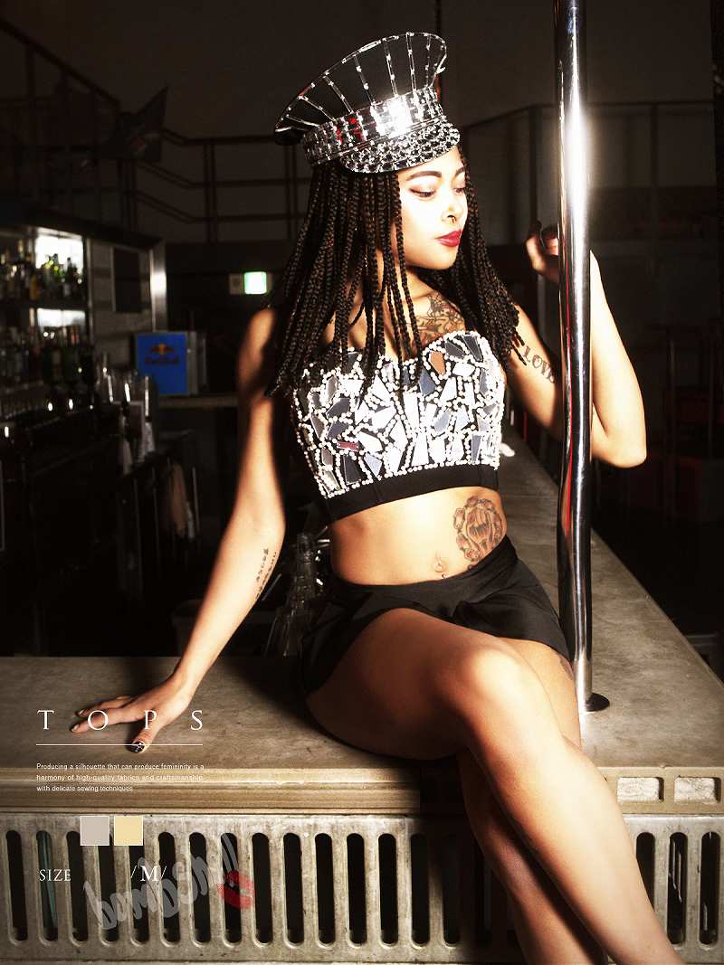 【スーパーセール】ブラトップ・チューブトップ・ベアトップ ポールダンス クラブ ダンサー ビジュー ..