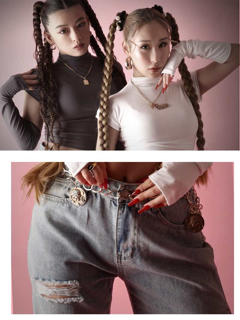 パンツ・サルエルパンツ スリット デニム ワイドパンツ セクシー ボトムス ジーンズ ロングパンツ 個性派 海外 インポート Bbomb あす楽