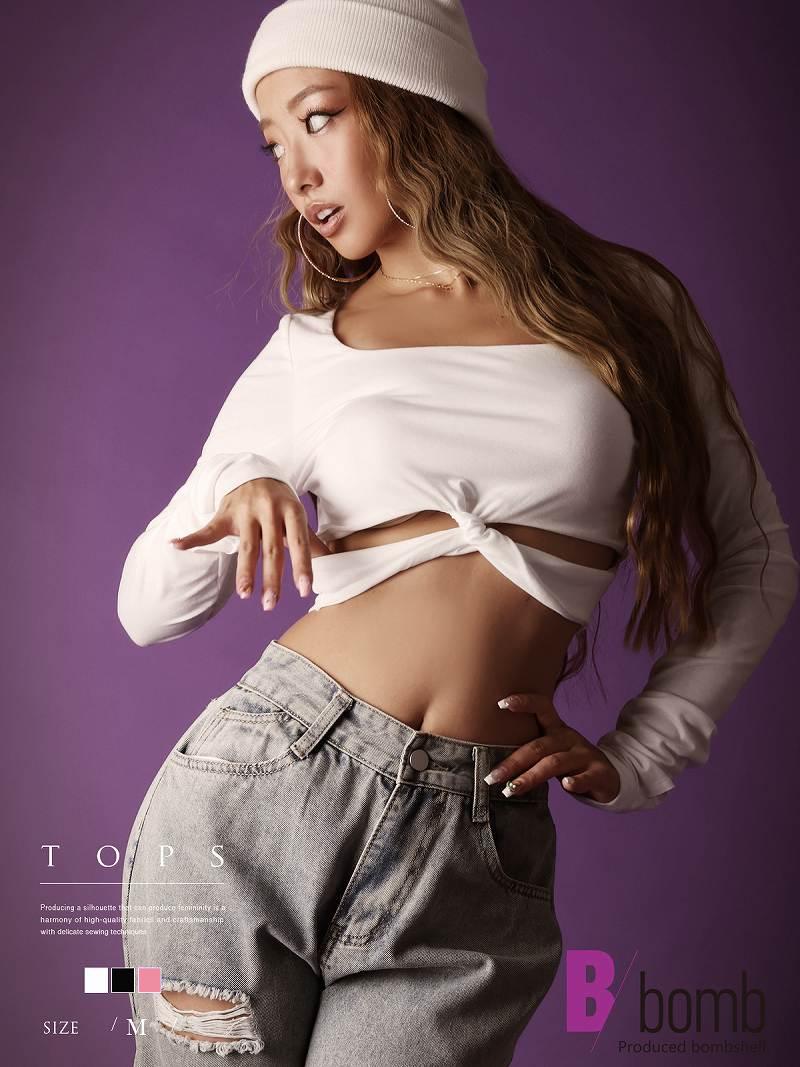 長袖カットソーカットソーショート丈...