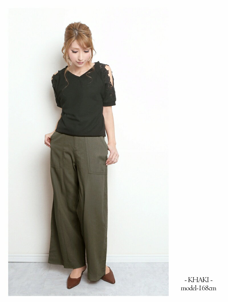 【スーパーセール】【楽天1位】ワイド パンツ ワイドパンツ レディース ボトムス レディースボトムス レディースファッション ワイドパンツ 無地 リネン風 ロングパンツ ボトムス リネンタッチ ウエストゴム トレンド レディース通販 大きいサイズ 可愛い ハイウエスト あす ryu-select-10012189 Rselect サンプル画像3