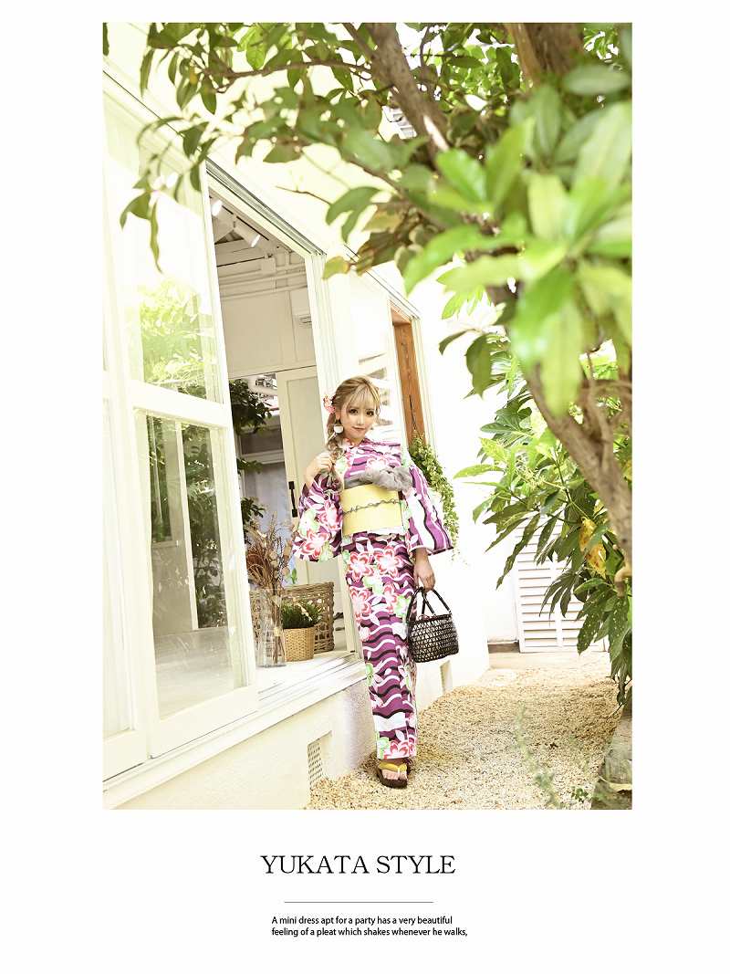 浴衣 セット レディース ゆかた 帯 下駄 キャバ レトロモダン 浴衣 レディース浴衣 紫 あす楽 150cm 花柄 レトロ モダン かわいい 個性的 目立つ 作り帯 簡単 楽ちん 楽 2020 女性 女 大人 大正ロマン 即日発送 送料無料 セクシー エロ