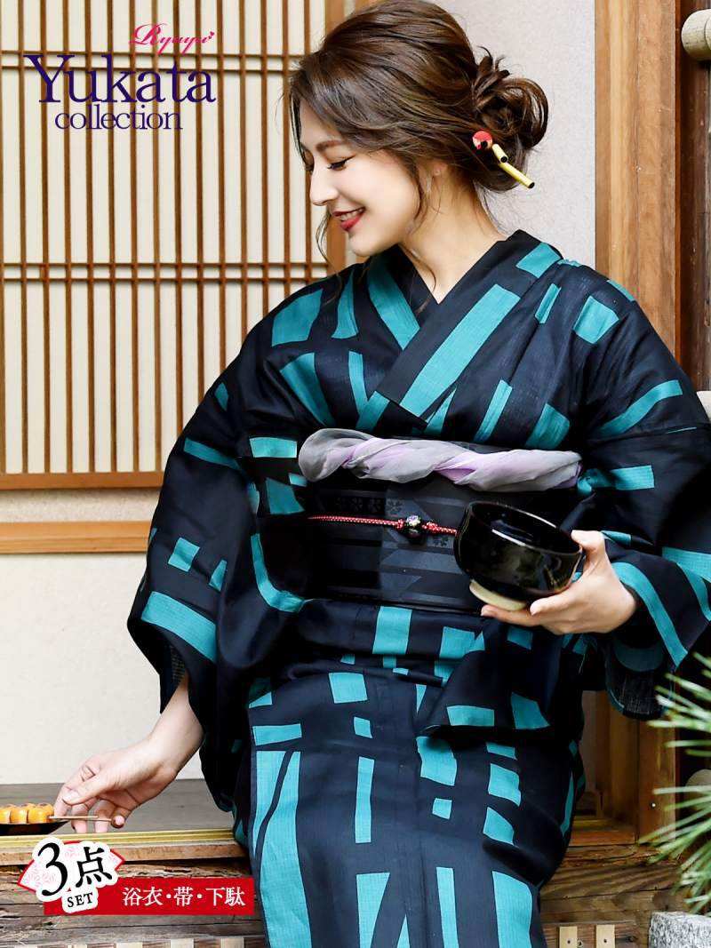 浴衣 セット レディース ゆかた 帯 下駄 作り帯 浴衣セット キャバ ターコイズ ブルー 個性的 かっこいい かんたん かわいい おしゃれ 涼しい 祭り 男ウケ 20代 30代 レトロモダン モダン 大人 あす楽 大正ロマン 即日発送 セクシー エロ