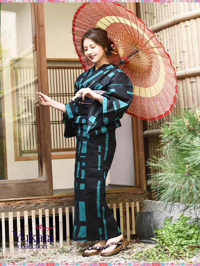 浴衣 セット レディース ゆかた 帯 下駄 作り帯 浴衣セット キャバ ターコイズ ブルー 個性的 かっこいい かんたん かわいい おしゃれ 涼しい 祭り 男ウケ 20代 30代 レトロモダン モダン 大人 あす楽 大正ロマン 即日発送 セクシー エロ