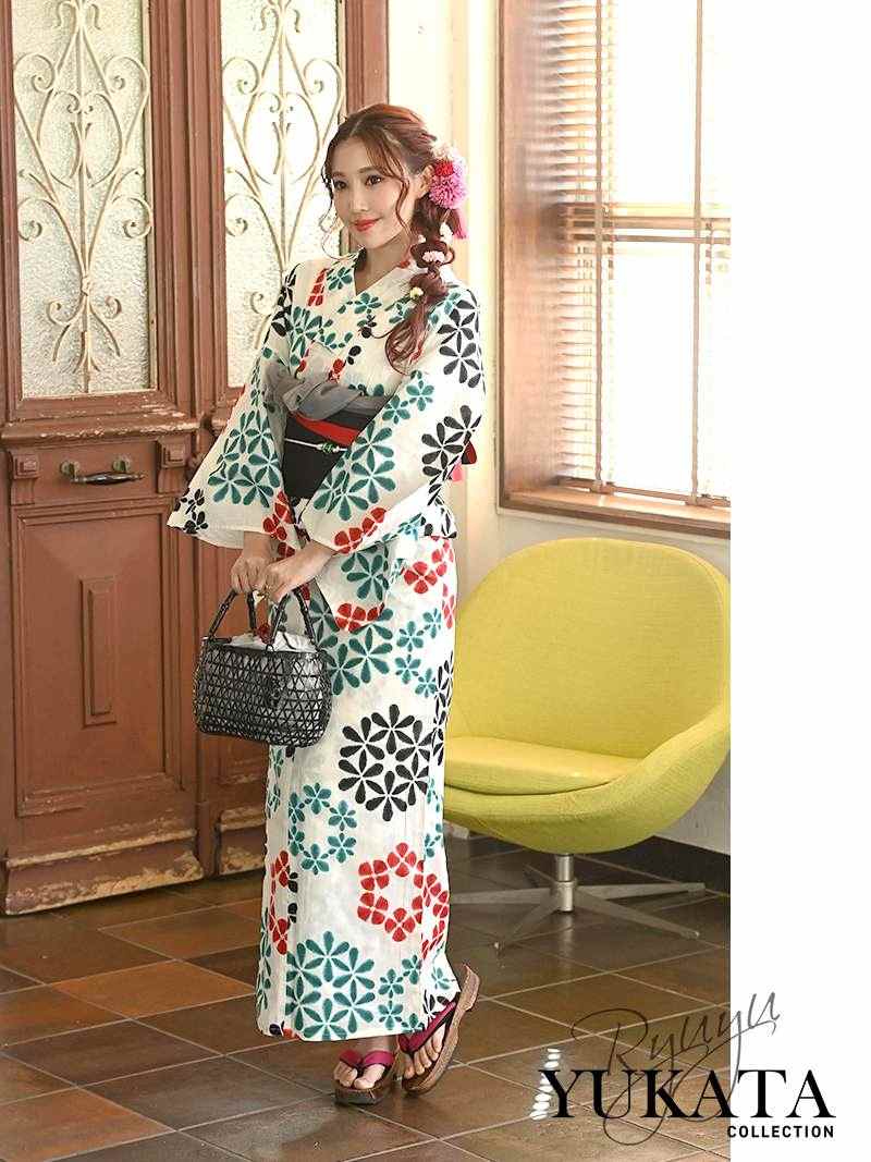 浴衣 セット レディース 浴衣レディース レディース浴衣 ゆかた 帯 下駄 キャバ浴衣 キャバ 夏祭り 花火大会 白 花柄 かわいい 3点セット レディース浴衣 映える リバーシブル 半巾帯 キャバ嬢 レトロ 和装 和 着物 和服 女性 着付 簡単 着付け 可愛い あす楽 送料無料