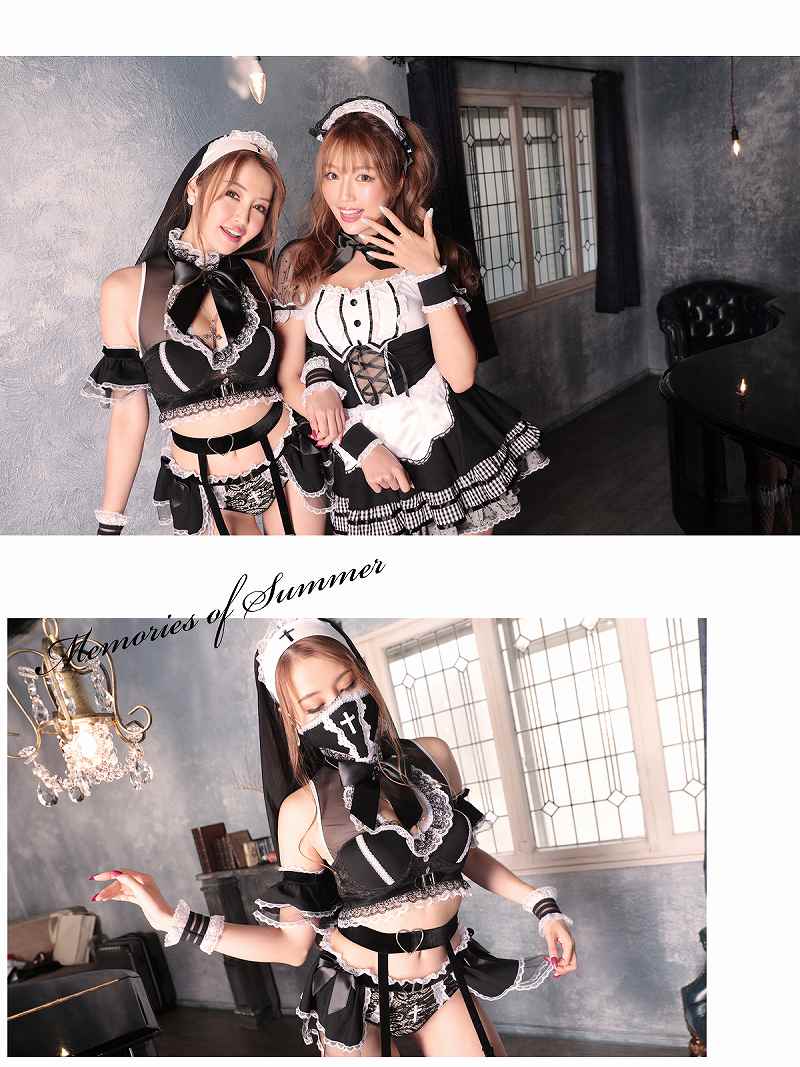 【スーパーセール】ランジェリー コスプレ 衣装 勝負下着 下着 セクシー下着 セクシー エロ セクシーランジェリー キャバ シスター マリア ゴシック 修道服 イベント 仮装 コスチューム ハロウィン コスプレセット Ryuyu かなへぇ コスプレランジェリー ハロウィーン あす楽