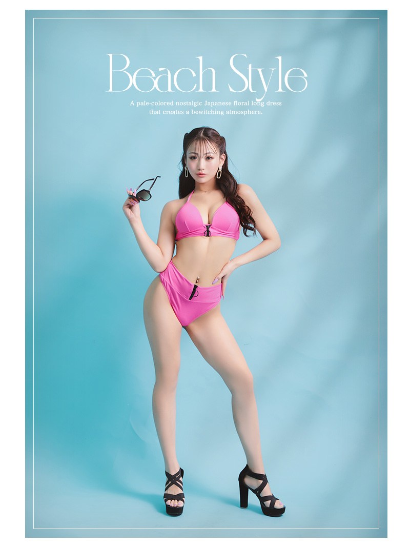 水着 ビキニ レディース レディース水着 セクシー モノキニ エロ キャバ水着 キャバ ビビットカラー レディース ネオンカラー フロントジップ セクシー ホルターネック 谷間 ハイレグ 三角 ギャル Ryuyu Clara(ThePink) ビーチ ビーチウェア ビーチグッズ あす楽 送