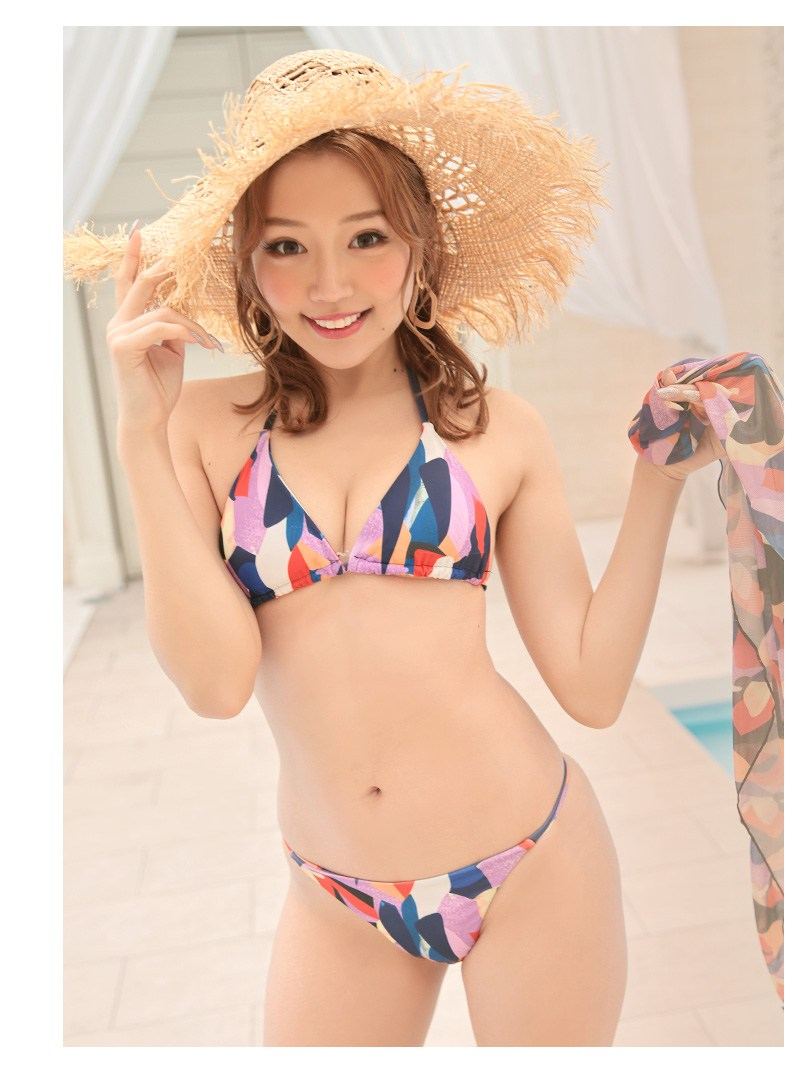 水着 ビキニ レディース レディース水着 セクシー モノキニ エロ キャバ水着 キャバ ホルターネックビキニ レディース水着 3点セット パレオ付き 三角ビキニ ブラジリアンビキニ ローライズ 韓国 セクシー レトロ柄 Ryuyu かずへー ビーチグッズ 海 あす楽 送料無料