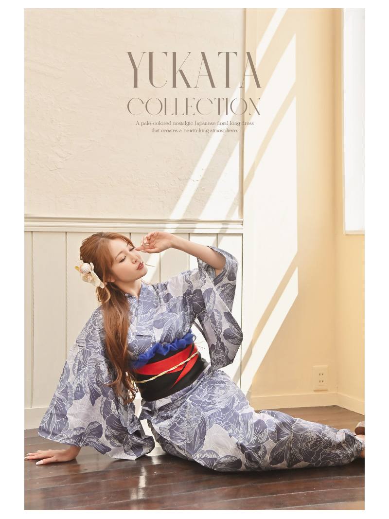 浴衣 セット レディース 浴衣レディース レディース浴衣 ゆかた 帯 下駄 キャバ浴衣 キャバ 夏祭り 花火大会 浴衣 ネイビー 椿 大人 上品 ブルー 帯付き キャバクラ レトロ 黒帯 yukata 和装 和 着物 和服 女性 着付 簡単 着付け 可愛い かわいい 大人 エロ あす楽