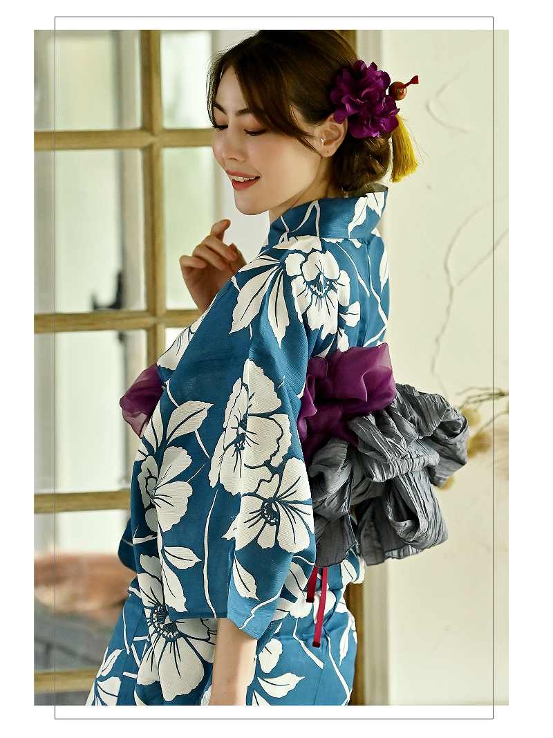 浴衣 セット レディース 浴衣レディース レディース浴衣 ゆかた 帯 下駄 キャバ浴衣 キャバ 夏祭り 花火大会 青 花柄 セット浴衣 すぐ届く グリーン おしゃれ 椿柄 映える フリーサイズ 和装 和 着物 和服 女性 着付 簡単 着付け 可愛い かわいい あす楽 送料無料 3