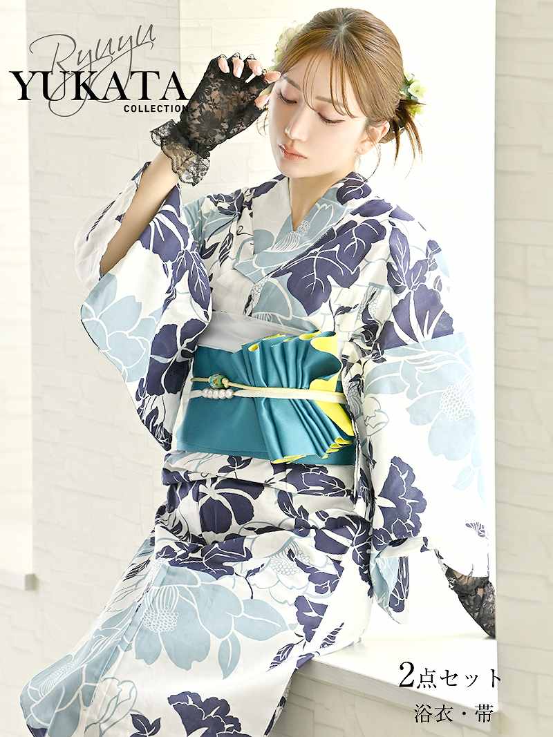 楽天市場】白（柄椿）（浴衣セット｜和服）：レディースファッションの通販