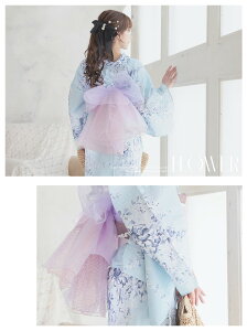 浴衣 セット レディース 浴衣レディース レディース浴衣 ゆかた 帯 下駄 キャバ浴衣 キャバ 夏祭り 花火大会 水色 小花柄 大人可愛い 和モダン レトロ ニュアンス 2点セット 帯付き 上品 大人 Ryuyu yukata 和装 和 着物 和服 女性 着付 あす楽 送料無料