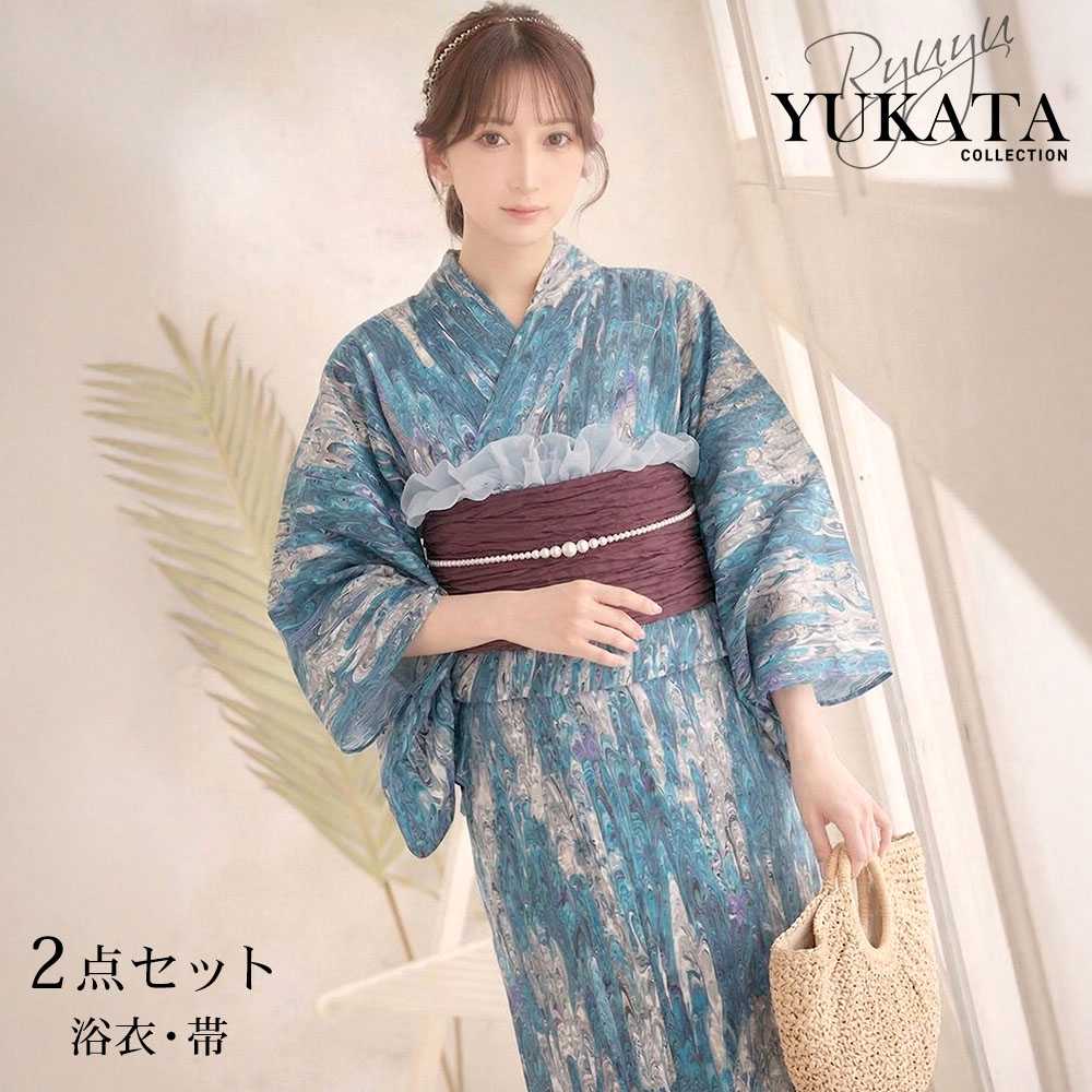 楽天市場】ターコイズブルー（浴衣セット｜和服）：レディース