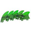 UP SURF サーフボードフィン Double Tabs 対応 5フィン K2.1サイズ 5枚セット サーフィン カーボンsurfboard fins(グリー...