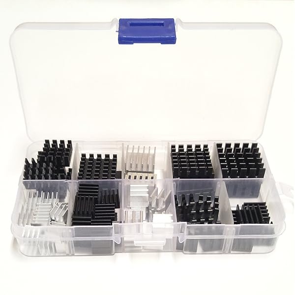 100pcsヒートシンクアソートメントキット冷却用小型クーラーアルミニウムヒートシンクセットCPUGPUVGA RAM VRAM VRM IC LED MOSFETトランジスタSCR電圧レギュレータ（サーマルテープなし）