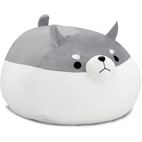 布団収納袋 ぬいぐるみ収納袋 クッションになるカバー 柴犬デザイン（灰色） 布団収納カバー おもちゃ..