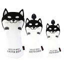 ゴルフ クラブ カバー 秋田犬/チルト ネコ かわいい 黄 フード ウッド アイアン パター ハイブリッド カバー (DR/FW/UT) 調節可能 ラベル 46...