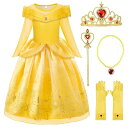 プリンセス ドレス ハロウィン 仮装 子供 女の子 ワンピース アクセサリー付き イエロー 120
