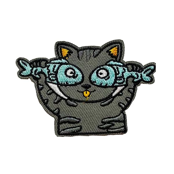 ワッペン アイロン 猫 &縫い付け両用 | おしゃれで大人向けデザイン | ジャケット・パーカー・ジーンズ..