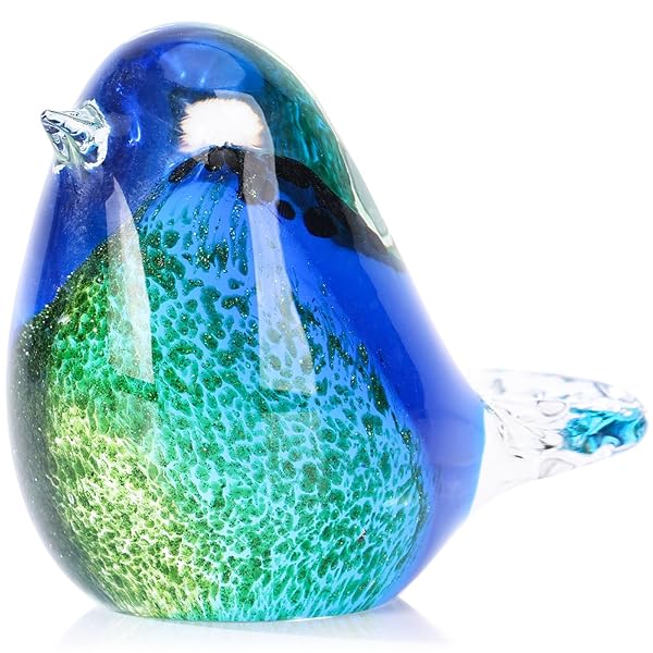 手吹きガラスの鳥の置物、ガラスの動物のペーパーウェイト、リビングルーム、ベッドルーム、農家、オフィスのデスクトップ、本棚、コーヒーテーブル、キャビネット、鳥のア...