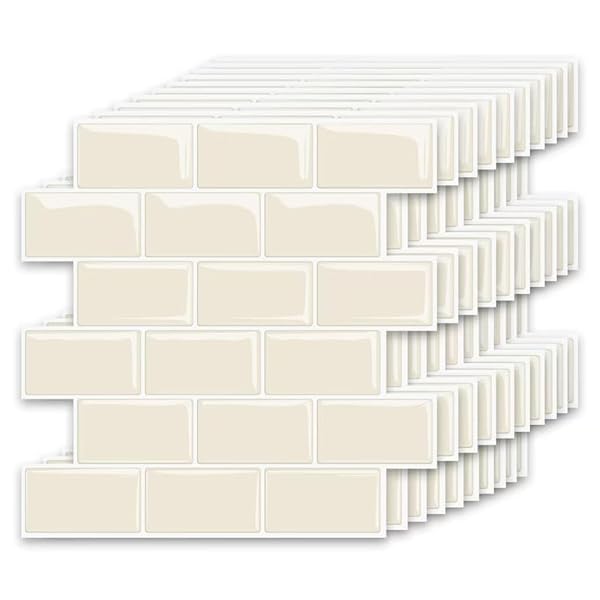 タイルシール キッチン 耐熱 防水 洗面所 トイレ DIY 家具やアイテムの装飾 タイルシート 壁紙シール 3..