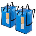 布団収納袋 大型収納袋 引越しバッグ 2個セット 背負える 特大容量 自立式 カバン ビッグバッグ 寝具ケース 持ち手付き 洋服 衣装ケース 羽毛ふとん 防水 折りたたみ式 省スペース 引っ越し キャンプ 旅行 耐荷重 ブルー