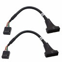 【2個セット】スーパースピード USB2.0 to USB3.0変換ケーブル マザーボード9pinメス to 20pinオス 超高速 5Gbpsのデータ転送同期リード(19 ピン オス)