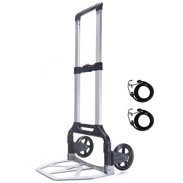 キャリーカート 大型タイヤ 静音 台車 運搬キャリー 耐荷重150KG 多用途カート 組み立て不要 折りたたみ コンパクト キャンプ アウトドア 引っ越し 災害時 買い物 旅行 固定ロープ2本付き (ブラック)