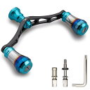 V1.0 95mm リール ハンドル 20mm ハンドルノブ 搭載 シマノ ダイワ 通用 スピニングリール用 Aurora Series (V1.0 - ターコイズ&ブラック)