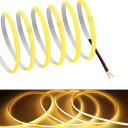 COB テープライトLEDストリップライトフレキシブル 高密度 幅5mm 隠れたLEDテープライト3m 320LEDs/m 電球色2700K DC12V 180°発光CRI>=90,両面テープ変形可能 切断可能 黒と赤のワイヤーに接続 寝室 キッチン(4)
