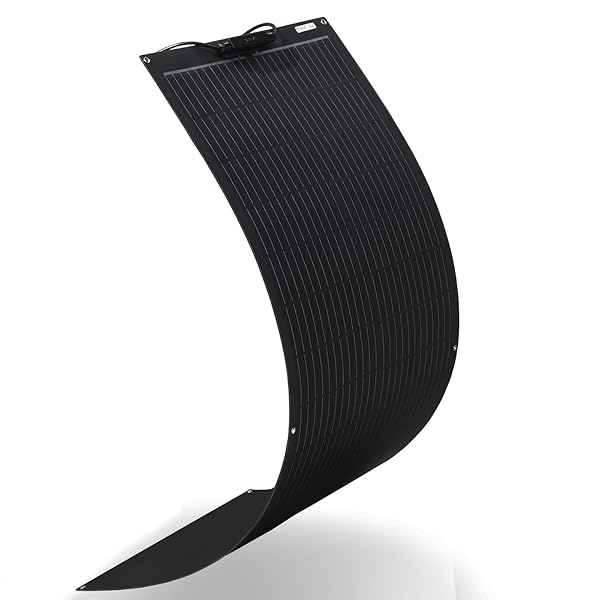 フレキシブルソーラーパネル 100W 太陽光パネル 単結晶 超薄型 超軽量 250°曲げる可能 RV 車中泊 屋根 ベランダ 船 ボート キャンピングカー 地震停電 防災予備品 非常用 (ソーラーパネル・黒・100W)