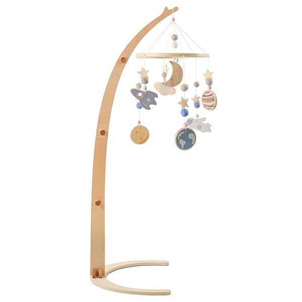 ベッドメリーセット スタンド式木製アーム ベビーモービル 取り付け簡単 風鈴 吊り下げ式 ベッド飾り 寝かしつけ用品 子供用用寝具 おもちゃ インテリア 出産準備 出産祝い 赤ちゃん 知育寝具