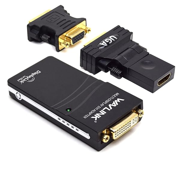 USB2.0のVGA/ DVI/HDMIマルチディスプレイアダプタ グラフィックス・アダプタ、複数モニタを最高解像度 1920×1080まで接続（最高級のDisplayLink社DL-165チップセット採用、Windows11/10/8.1/8/7/