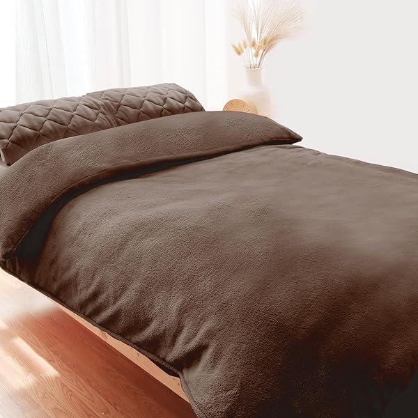 【4層構造 蓄熱保温】布団カバー 毛布と掛けカバー兼用 シングル 両面起毛8mm YKK両側全開ファスナー付き 掛け布団カバー 接触温感 あったか 8箇所スナップボタン フランネル 静電気防止 温かい 抗菌防臭 秋冬用 ふとんカバー 150×210c(3)