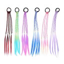 6色セット キッズ メッシュ エクステンション ヘアエクステ ウィッグ 三つ編み 編み込み グラデーションカラー エクステ ウィッグ カラフル キッズ 髪 ウィッグ 髪の毛 付け髪 ワンタッチ ダンス 発表会 イベント フェス ヘアエクステ