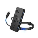 USB C ハブ 5ポート USB A 3.0 ハブ Type-C 給電用ポート付き 直挿し 独立スイッチ付き LED表示灯5Gbps高速転送 100cm 延長...