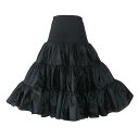 パニエ 黒 ロング 60cm ロングパニエ 黒 チュチュスカート ロング 膝丈 パニエ aライン パニエ ロング ワイヤーなし チュールスカート ロング 50cm 55cm (ブラック)