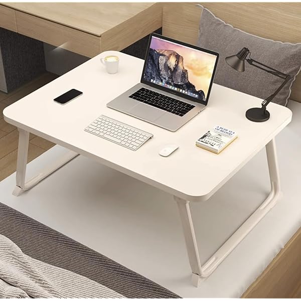折りたたみテーブル 折り畳みテーブルパソコンデスク座卓 ベッドテーブル ローテーブル フラットスタイル き ラップトップ ローテーブル PCデスク 大容量表面 多機能 軽量 ベッド ソファ オフィス 食事 利用可 4色 (ホワイトフラットスタイル70