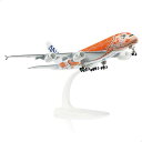 A380 1/300 ANAカラー オレンジ タートルスタイルデザイン メタルダイキャスト完成品飛行機モデル エアバスA380モデル航空機 (18 cm) ディ...