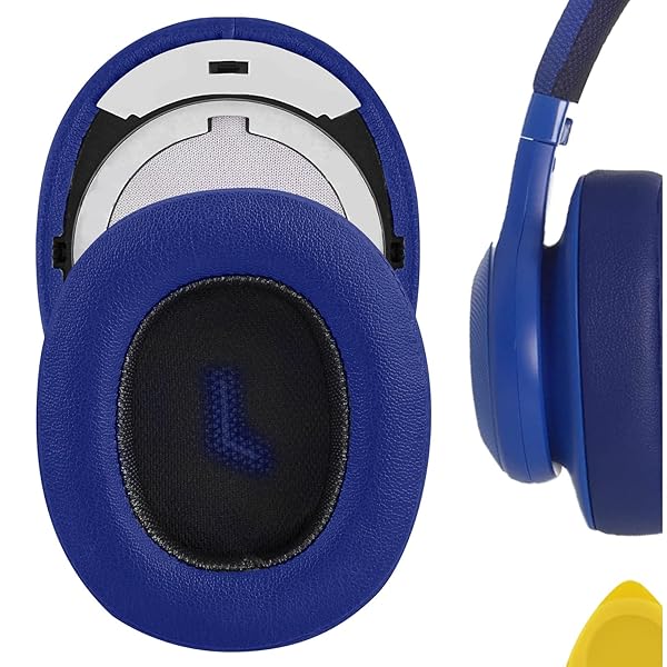 イヤーパッド QuickFit 互換性 パッド ジェイビーエル JBL E55BT ヘッドホンに対応 パッド イヤー/イヤーカップ (プロテインレザー/青い)