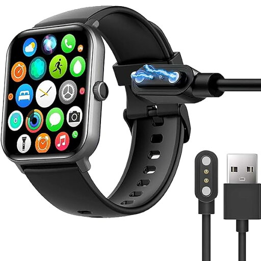 for HOIBAIスマートウォッチ ケーブル, USB 磁気充電ケーブル 磁気吸着 1メートル 対応 HOIBAI KW105 PRO 1.85 インチ スマートウォッチ (ブラック) for HOIBAIスマートウォッチ ケーブル, USB 磁気充電ケーブル 磁気吸着 1メートル 対応 HOIBAI KW105 PRO 1.85 インチ スマートウォッチ (ブラック)