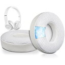 冷却ジェル パッド イヤーパッド Beats Solo 2 & Solo 3 Wireless (B0534/A1796) 用 交換パッド ヘッドパッド ノイズアイソレーション 高密度フォーム 厚手パッド 冷感 ‐ ホワイト